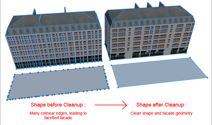 Cleanup shapes tool in action