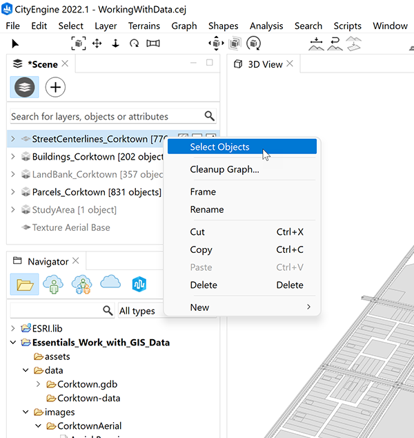 Selecting shapes in Scene Editor