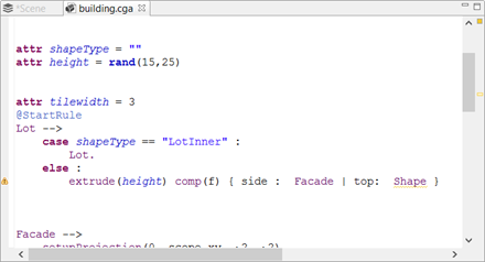 Building.cga rule in the Rule Editor