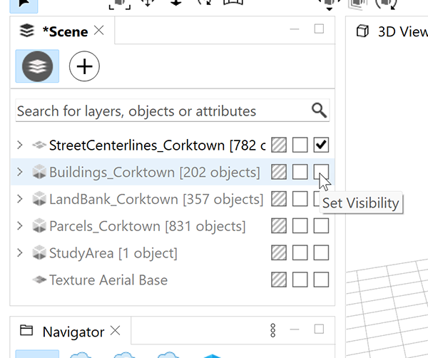 Set the layer visibility