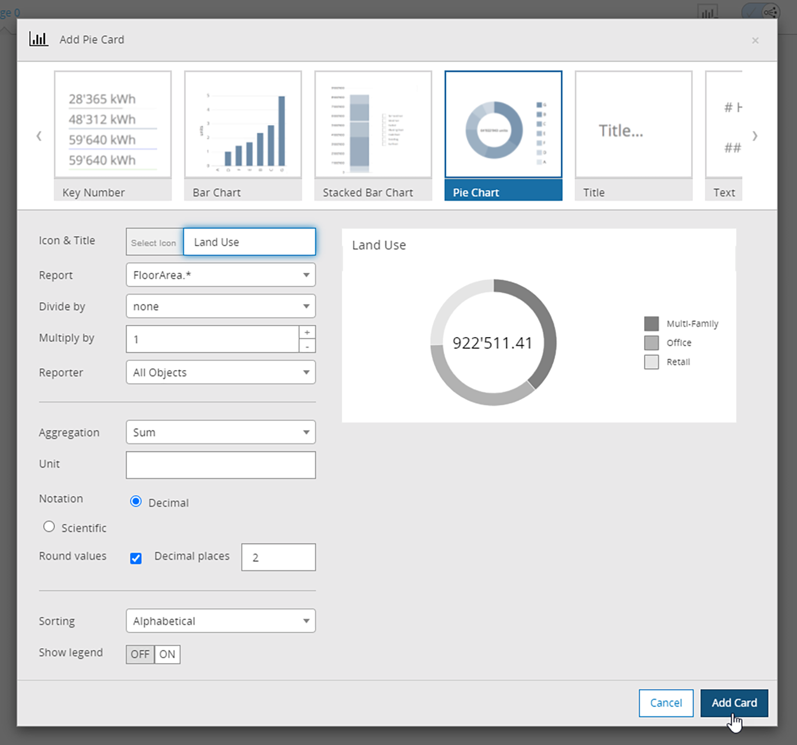 Adding dashboard card