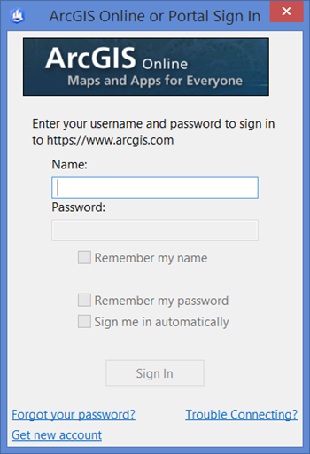 ArcGIS Online sign in