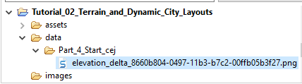 Data folder where the elevation_delta image is located