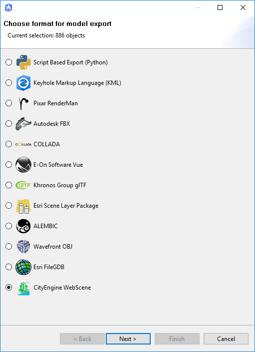 CityEngine export model formats