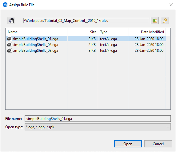 Assign Rule File dialog box