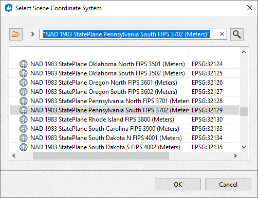 Scene coordinate system