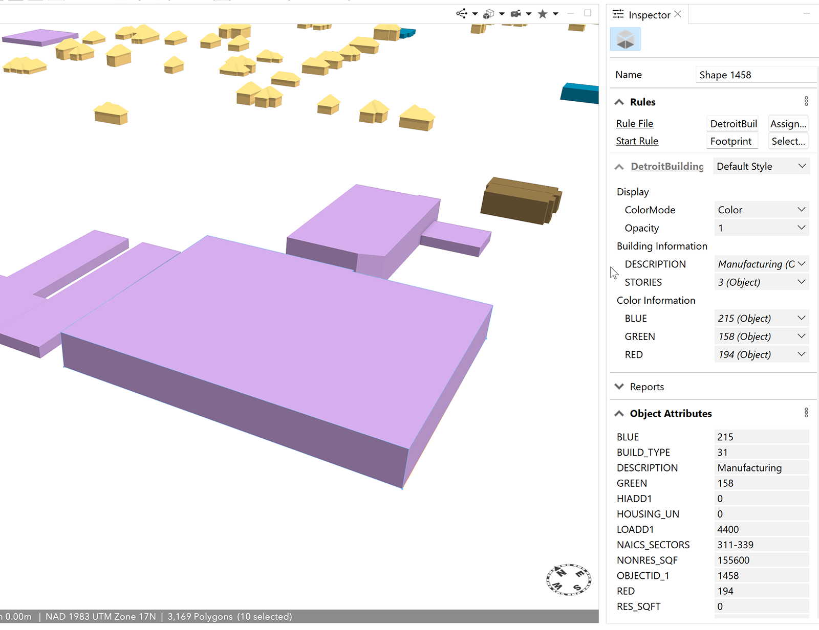 Object attributes after Detroit rule applied