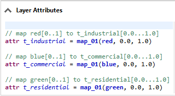 Inspector window showing layer attributes