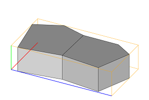 Shape with two faces extruded