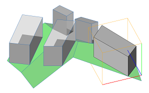 Faces extruded along world axis