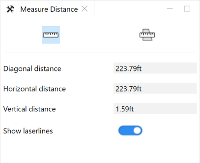 Measure distance tool options