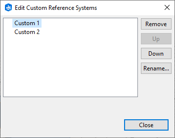 Edit CRS dialog box