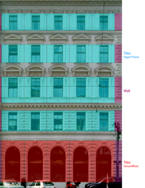 Facade showing subfloors