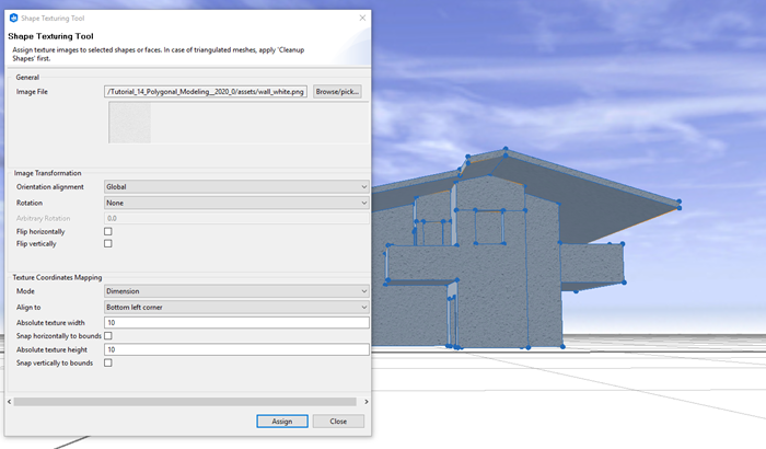 Mode set to Dimensions for uniform texture