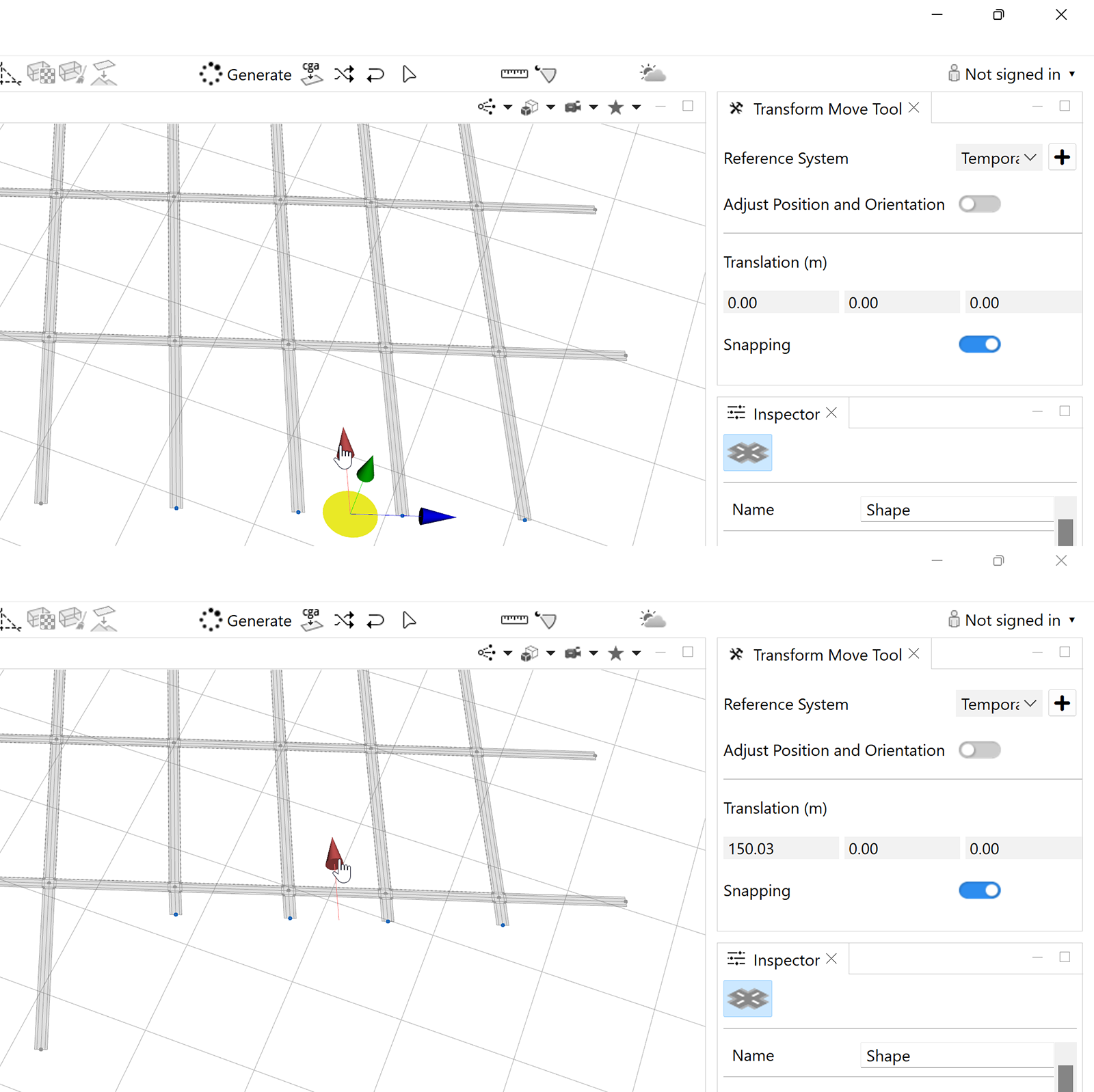 Move street with Transform Move tool