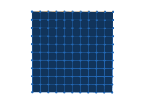 Initials shape with subdivided plane