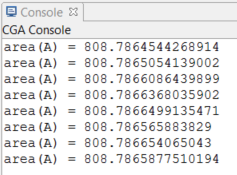 Table showing ares for each block