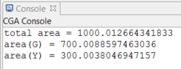 Sum of area parts not equal to 1