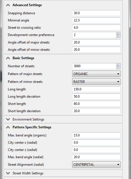 Organic circle pattern settings