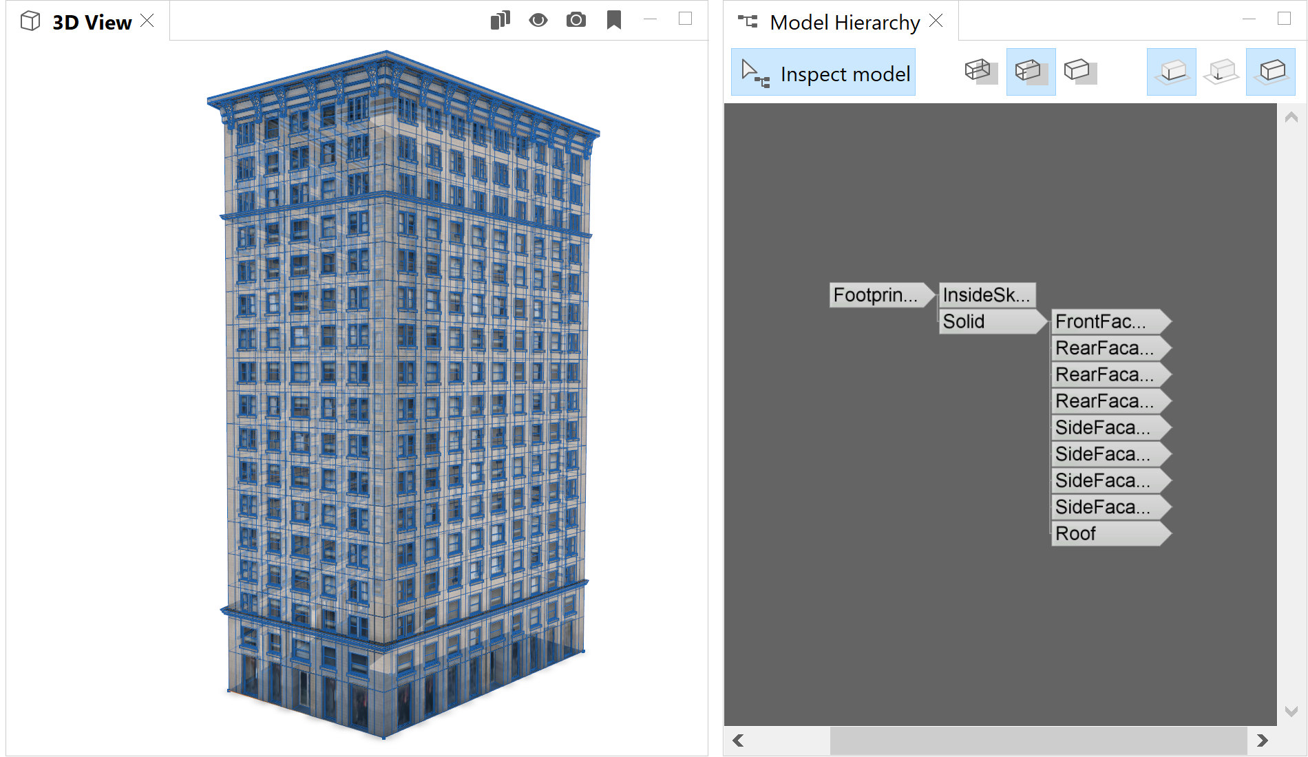 Generated model in edit mode