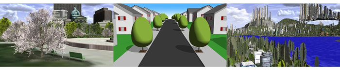 Realistic (left), schematic (middle), and fan (right) vegetation models