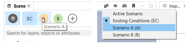 Switch to Scenario A in the Scene Editor and Viewport