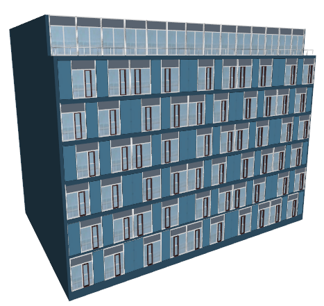 CGA perspective of the generated building