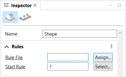 Assign rule in the Inspector window
