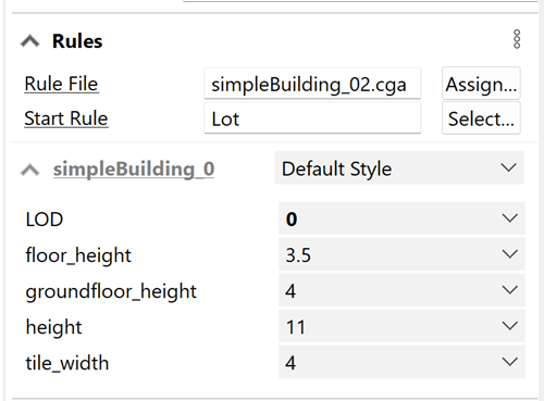 Inspector window showing attributes