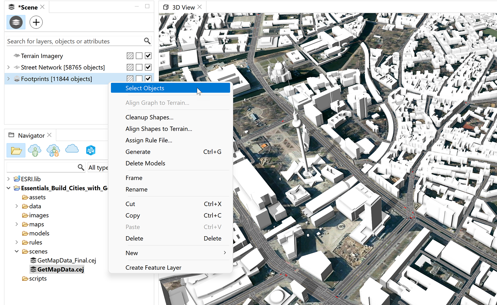 Select building footprints