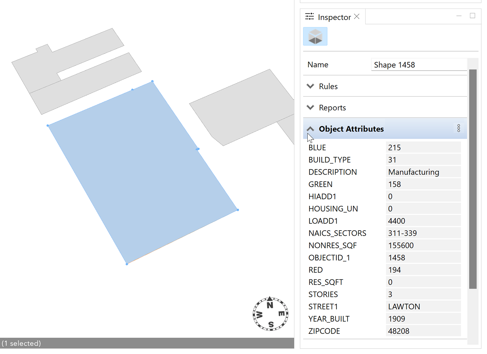 Shape with object attributes