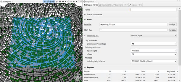 Reports with greenspacePercentage set to 75