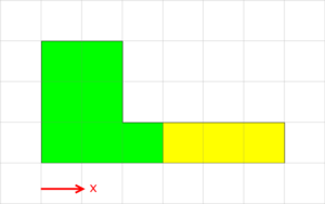 Shape split into two parts