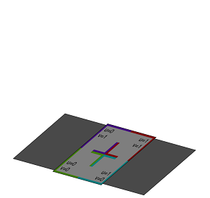 Quad with width 10, length 20 in yz center