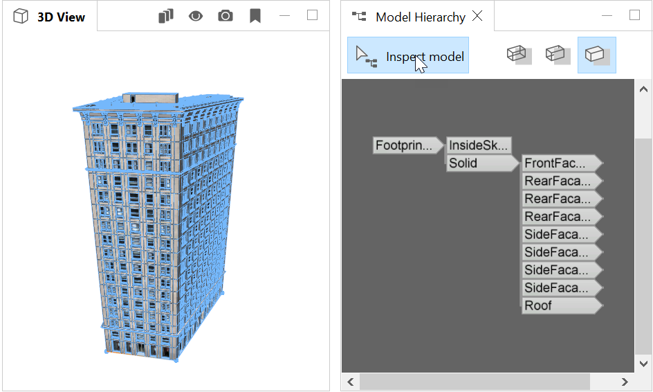 Generated model in edit mode