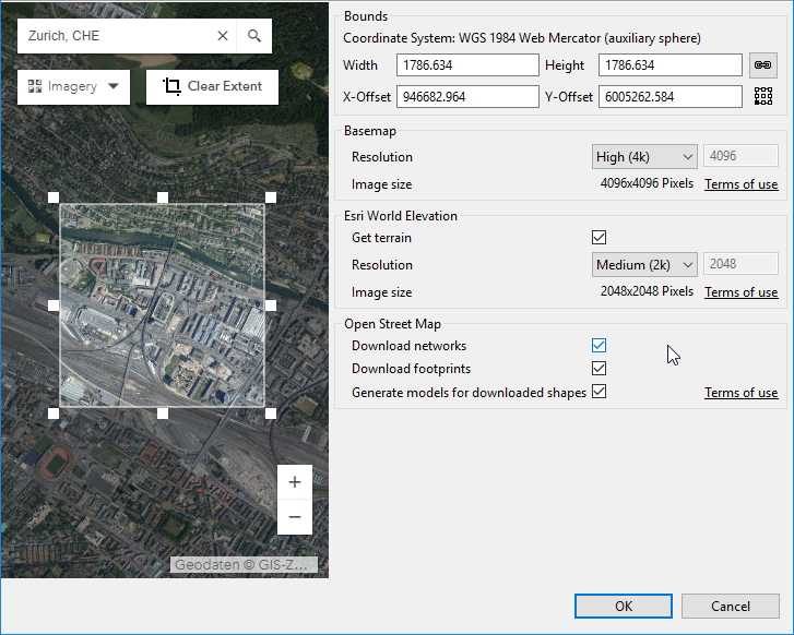 Get map data in Zurich