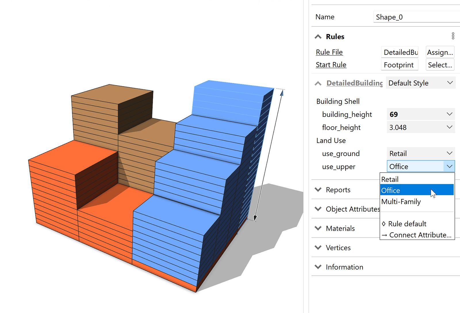 Land-use attributes adjusted