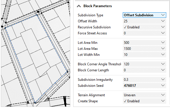 Offset subdivision