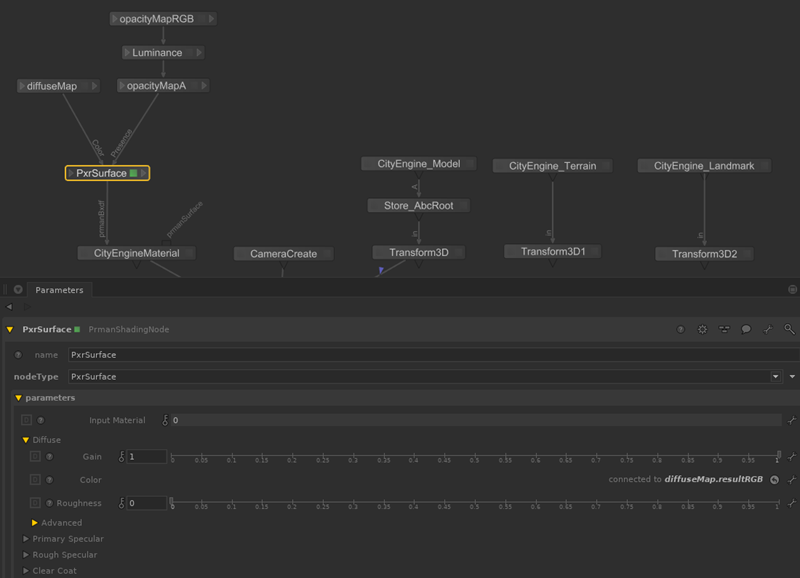 Katana with shading network