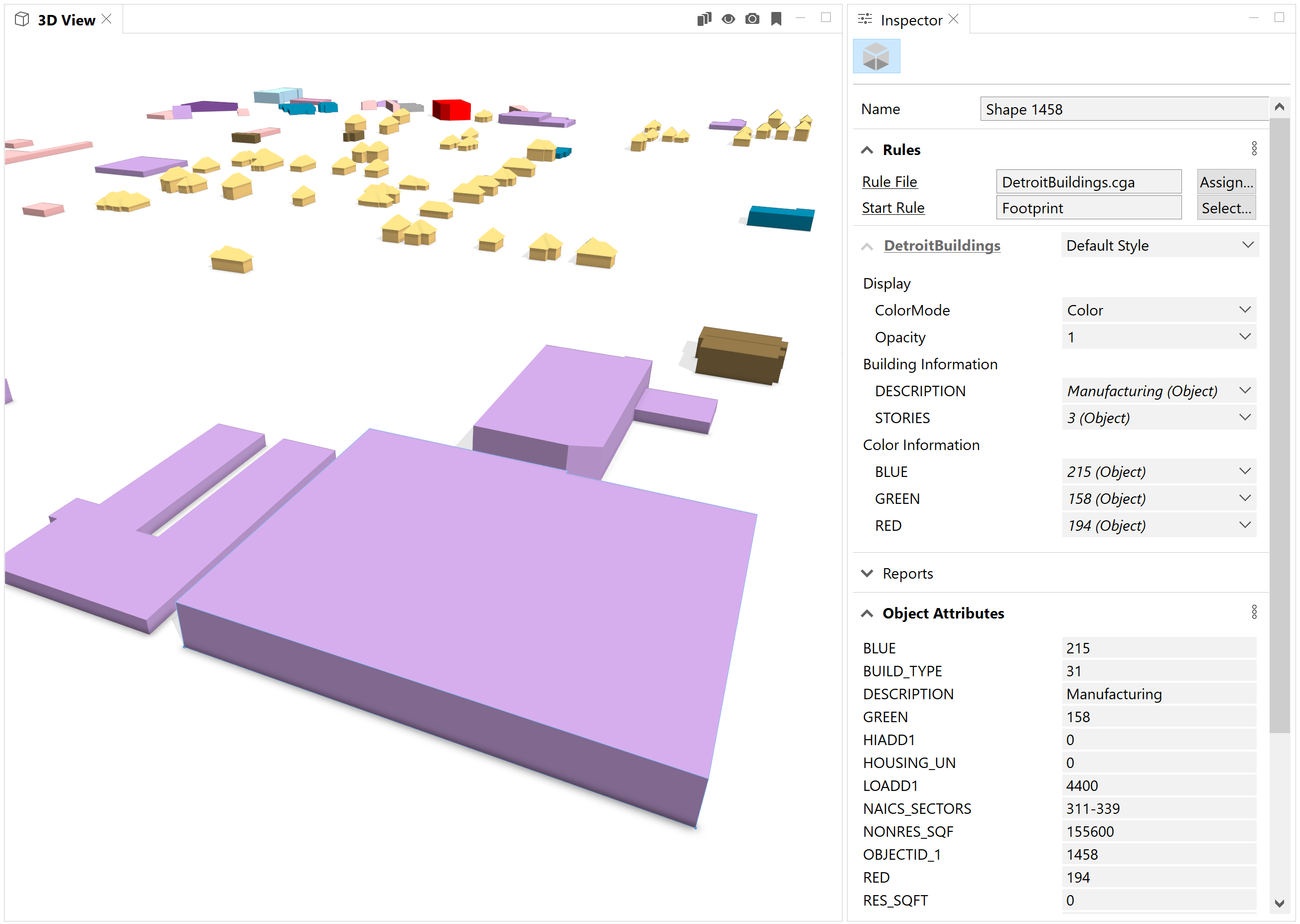 Object attributes after Detroit rule applied