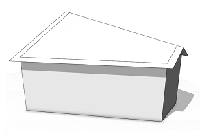 Gable roof with 30 degrees slope on trapezoid lot Gable roof with 30 degrees slope on trapezoid lot