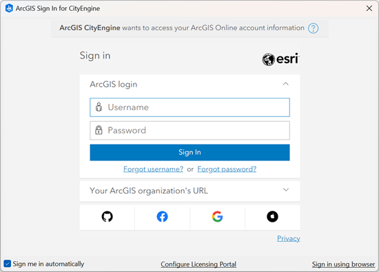 Named user sign in Named user sign in