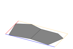 Initial shape with two faces Initial shape with two faces