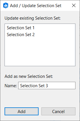 Add selection set Add selection set