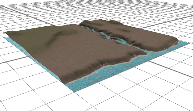 Terrain map layer with a height map and texture image Terrain map layer with a height map and texture image