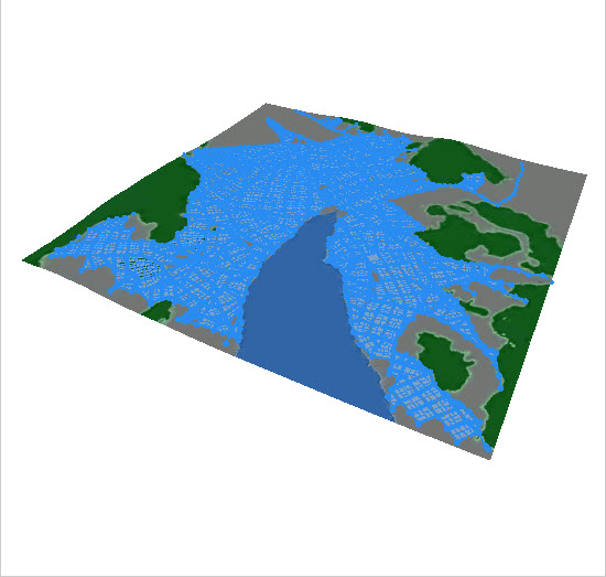 Street network controlled by obstacle map. Street network controlled by obstacle map.