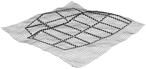 Graph network aligned to a terrain. Graph network aligned to a terrain.