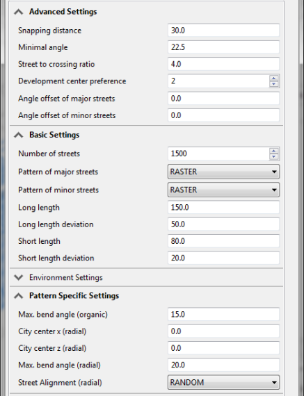 Raster pattern settings Raster pattern settings