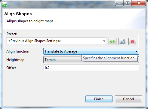 Align Shapes dialog box Align Shapes dialog box