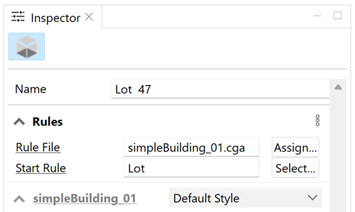 Inspector window Inspector window